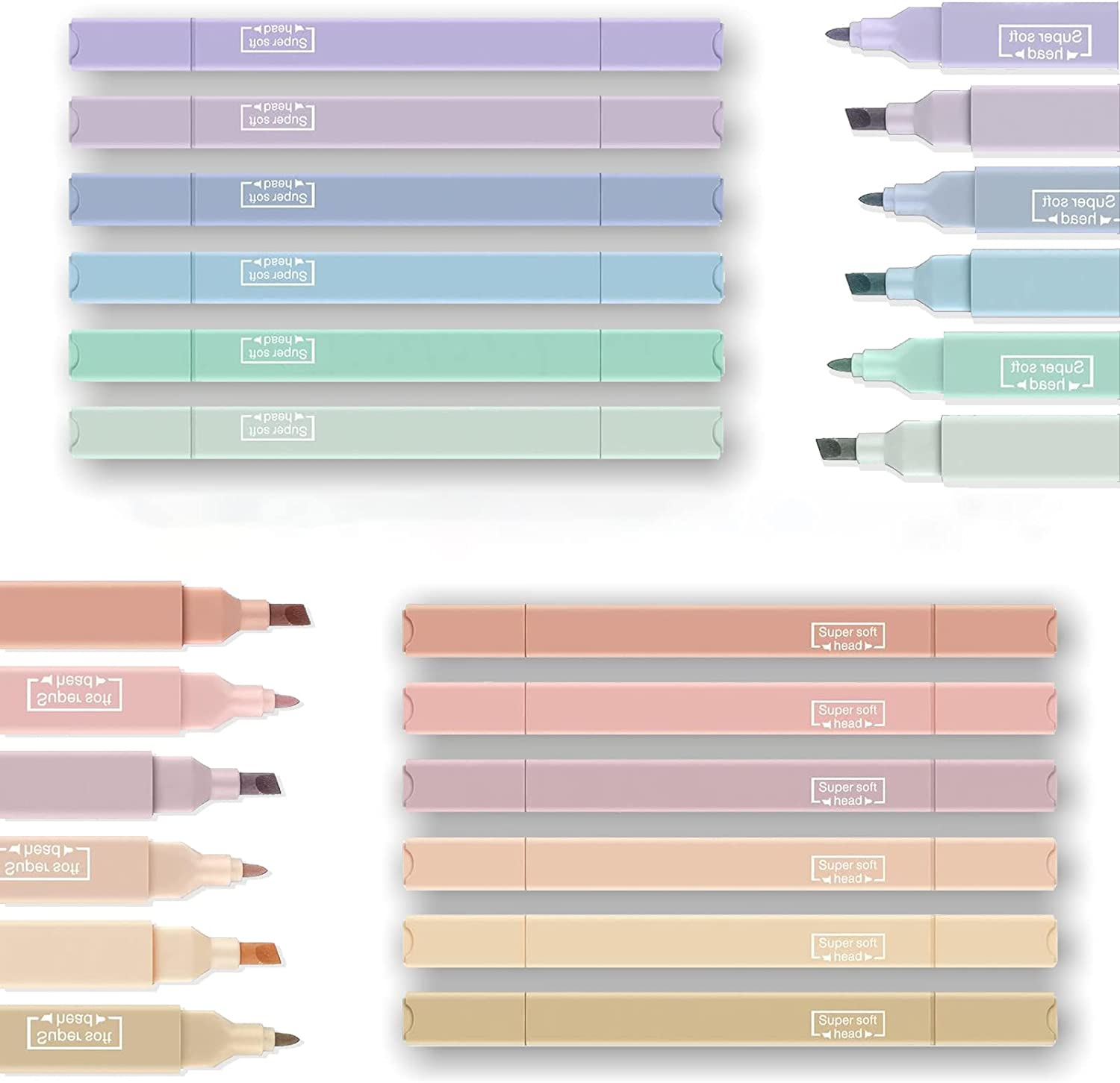 12Pcs Aesthetic Cute Highlighters Bible Pastel Highlighters and Pens No Bleed As-image