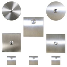 Klingel Edelstahl Klingelplatte Gravur LED Beleuchtung 10 cm gross massiv V2A