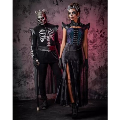 SPIRIT Halloween Adult Men Skeleton King Costume Black Size