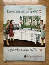 1947 Youngstown Kitchens Brochure W/ Punch Out Paper Cabinets Sales Sample Model