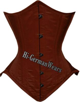 Satin Unterbrustkorsett Schnürkorsett Korsett Mieder Corset Corsage Schwarz 58