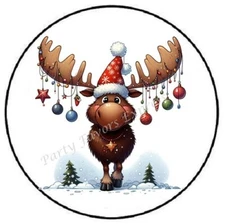 CHRISTMAS MOOSE ENVELOPE SEALS LABELS STICKERS PARTY FAVORS