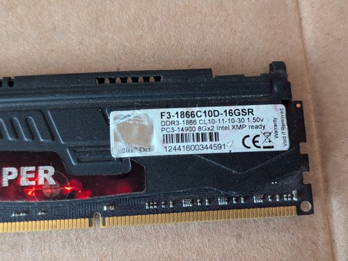 G.SKILL SNIPER F3-1866C10D-16GSR 8GB PC3-14900 MEMORY RAM A3-9(15) - Picture 5 of 5