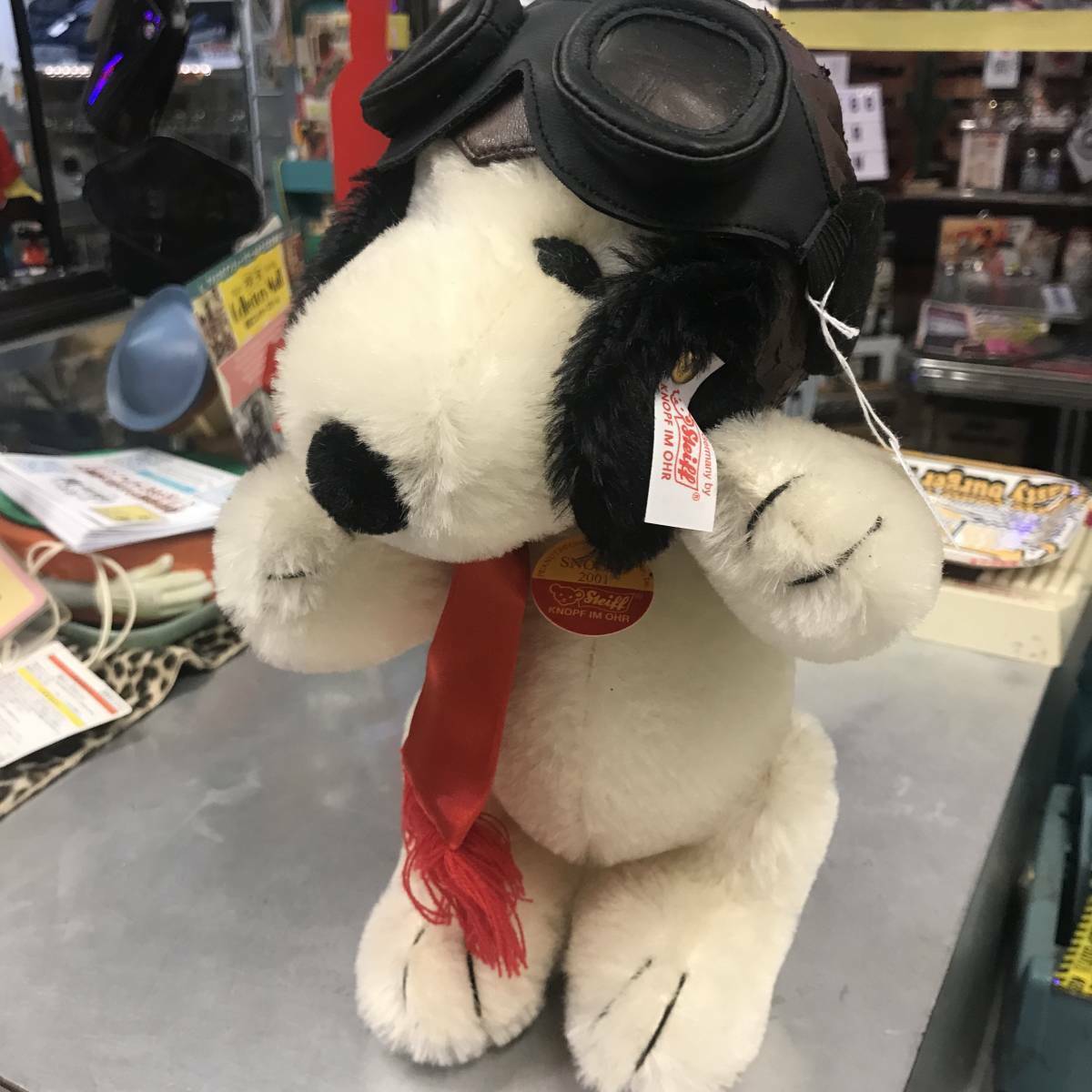 Steiff Snoopy PEANUTS Flying Ace Doll Stuffed Plush