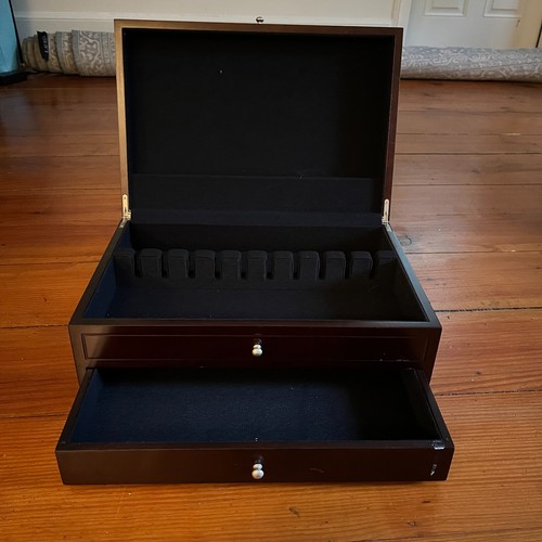 RAR Kiste & Fass Silberbesteck Besteck Aufbewahrungstruhe Box, mit Schublade, groß - Bild 3 von 7