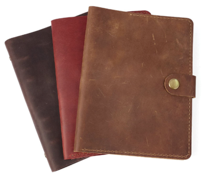notebook iPad cover jacket pen Holder file folder bag cow Leather