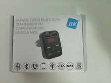 Manos libres bluetooth, transmisor FM, cargador USB, música MP3 /como nuevo/
