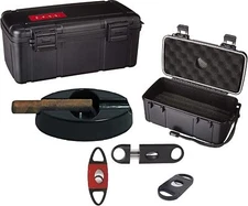 FESS Products F15 Gift Set Holds up to 15ct Travel Cigar Humidor Waterproof Hold