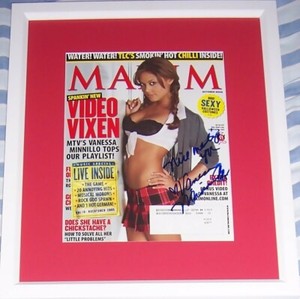 Vanessa Minnillo autographed signed 2005 sexy Maxim magazine cover framed (JSA)