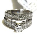 GIA 14k white gold 2.22ct round diamond engagement ring wedding band 6.2g 6 — photo 1