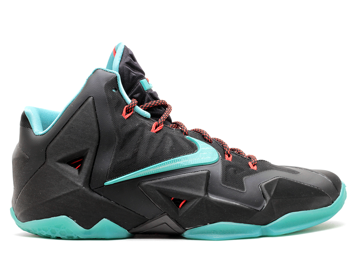 Nike Lebron XI 11 size 14. Black Diffused Jade Red. 616175
