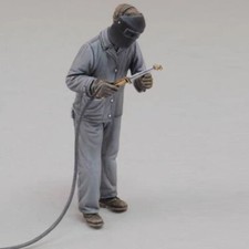 Resin Schweißer Figur Modellbausatz Miniatur Garage Diorama Zubehör im Maßstab 1:35