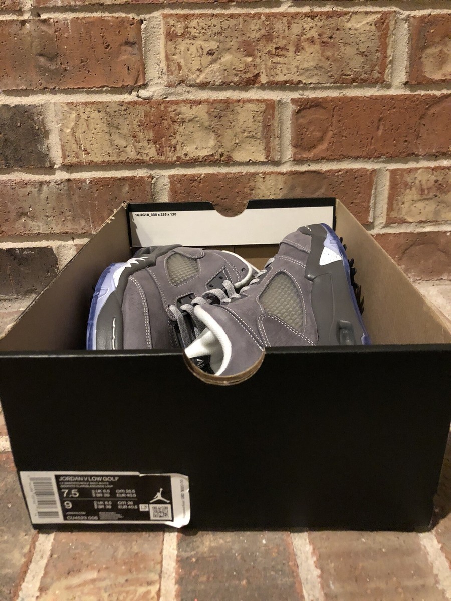 New 7.5 Nike Air Jordan 5 Retro Low G Golf Wolf Gray V Spikes