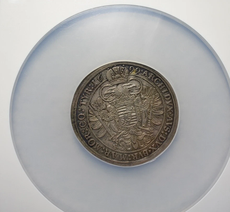 HUNGARY TALER 1699 KB  NGC CERTIFIED AU 50 LARGE SILVER COIN - Image 4 of 4