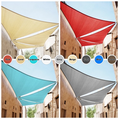 8'x8'x8' Triangle Sun Shade Sail Garden Patio Awning Outdoor Canopy Cover - Picture 3 of 50
