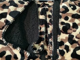 Victoria's Secret Pink Leopard Sherpa Blanket Brown Black Animal Print 60"x72"