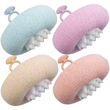 4 Pack Sunflower Bath Ball Bathing Sponge Soft Skin Friendly with Suction Cup