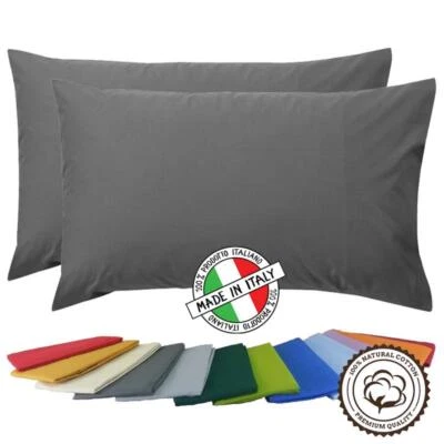 FARFALLAROSSA Coppia Federe Cuscino Guanciale 100% Cotone rinforzato Italy a sacchetto 50x80cm