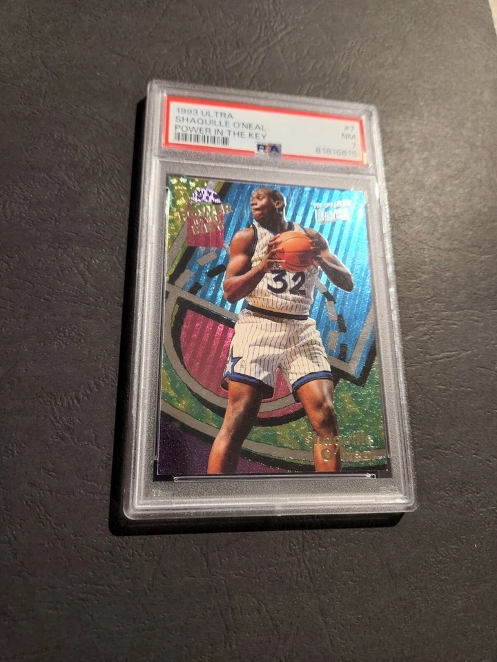 1993-94 Ultra SHAQUILLE O'NEAL Power In The Key - PSA 7 - Iconic 90s Foil Insert - image 4 of 4