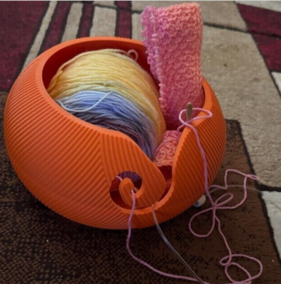 Yarn Ball Bowl Holder Crochet/ Knit - 3D Printed - USPS Priority - Many Colors