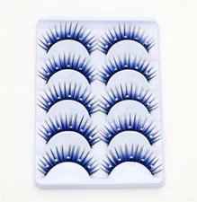 10Pairs Rhinestone Cosplay Blue False Eyelashes Thick Makeup false eyelashes H12