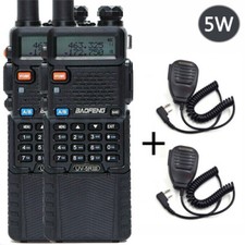 2X BAOFENG UV5R III TRI-BAND HAM RADIO 3800MAH HANDHELD TWO WAY WALKIE MIC