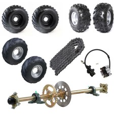 44'' ATV Quad Rear Live Axle Kits Brakes Disc Wheels Hubs Sprocket for Trike DIY