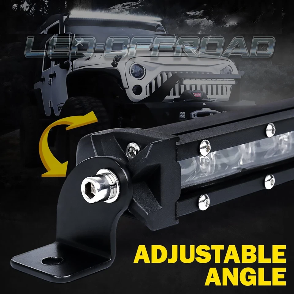 Slim 44 Inch LED Light Bar Spot Off Road Car Truck 4WD SUV ATV Boat Roof Driving - Image 4 of 4