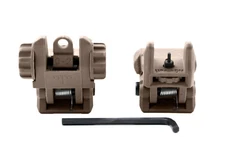 Sniper® Front And Rear Backup Sights, Flip-up Push Down, Polymer, TAN, US SELLER