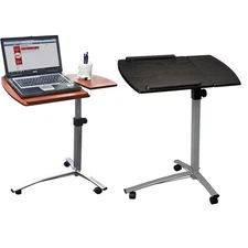 Rolling Adjustable Laptop Cart overbed Table Mobile Laptop Stand Laptop Table