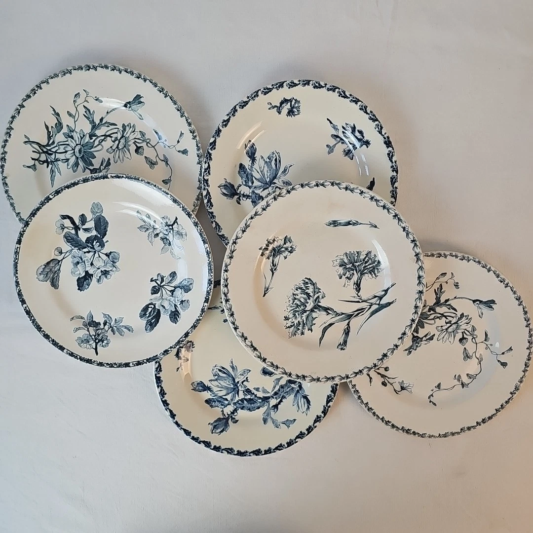 Saucière en faïence de Gien terre de fer Porcelaine Floral,Végétal