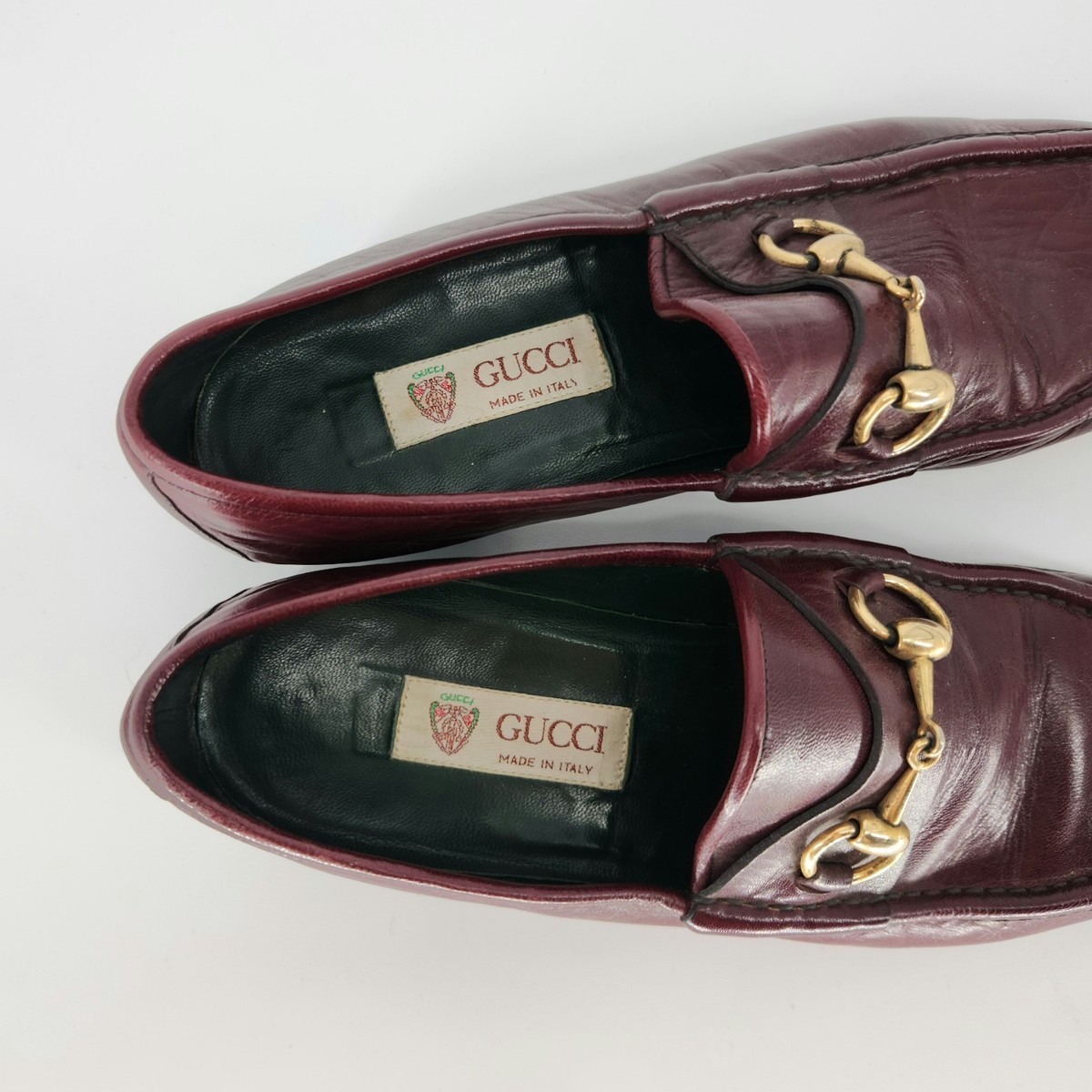 Gucci Burgundy Leather Horsebit Loafers, pre-owned, gently used,SZ10 sold) Gucci brown suede horsebit loafers size 7. Only  main image 3