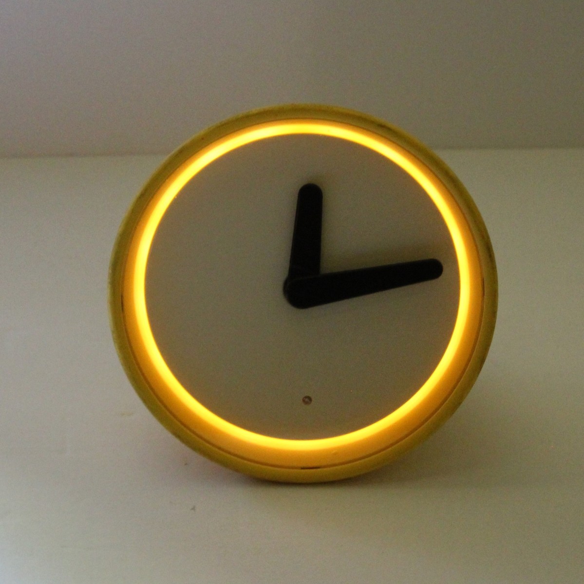 【廃盤・訳あり】IKEA STOLPA ストルパ 置き時計 イエロー　希少 Ikea Stolpa yellow Table Clock with light round 5.5
