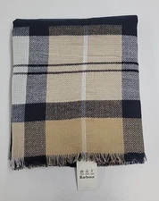 Barbour Forth Scarf Tartan Plaid OS Reversible Hessian/Navy (NWI)