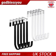 4 Pack Over The Door Hook Single Hooks Hanger Storage for Hanging Towel Coat UK