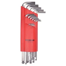 Bondhus 17095 Set of 15 Balldriver L-wrenches w/BriteGuard,sizes 1.27-10mm
