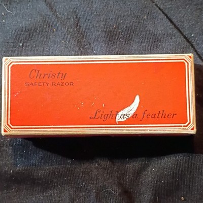 Vintage Christy Safety Razor Metal with Original Box, Blades, Instructions