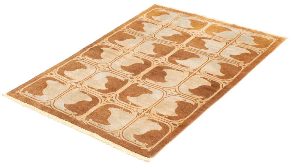 4'0" x 5'8" Hand Knotted Oriental Carpet Traditional Wool Area Rug - Image 4 of 4