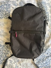 Aer 3 35 Liter Travel Backpack Unisex Grey Black Outside Orange Interior