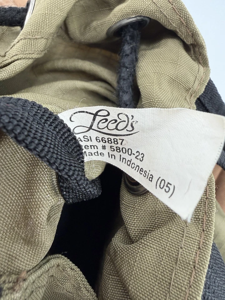 Mochila de lona Ripstop verde oscuro Herman Miller vintage con cordón RARA Foto 4 de 4