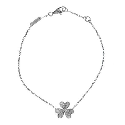 Van Cleef & Arpels Frivole 18k White Gold Diamond Bracelet 7''