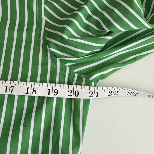 Ralph Lauren Sport Kids Shirt Green Striped Button Down Sz 14 Crest Patch Preppy - Picture 11 of 12