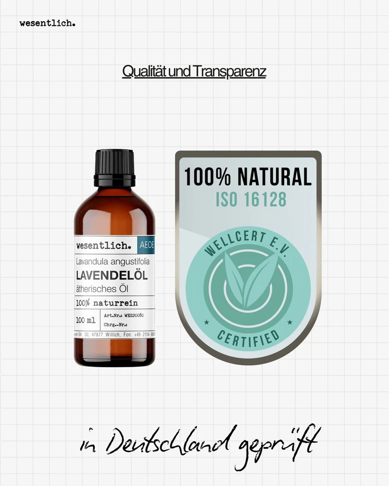 Lavendelöl 100ml - ätherisches Öl von wesentlich. - 100% naturrein (Glasflasche) - Bild 3 von 4