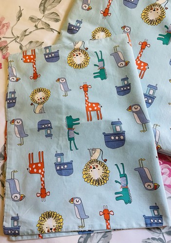 John Lewis 100% Cotton Cot Duvet Cover & Pillowcase VGC Lovely Quality Item Blue - Afbeelding 5 van 6