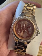 Michael Kors MK5865 Parker Rose Gold MK Logo Dial Fashion Women's Watch READ