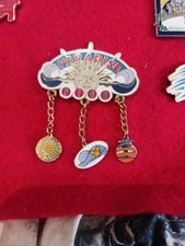 Disney Pin DLR California Paradise Pier - Sun Wheel CA Screamin Orange Stringer