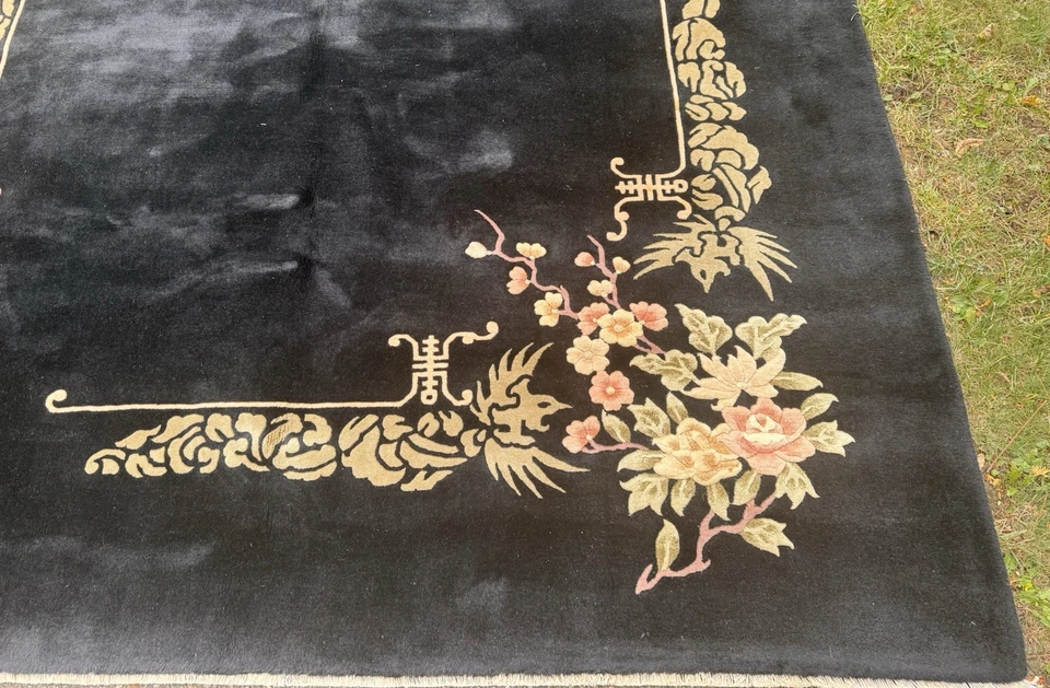 c1920s ANTIQUE MINT ART DECO WALTER NICHOLS CHINESE RUG 8X10  Ft ROOM SIZE - Image 2 of 4