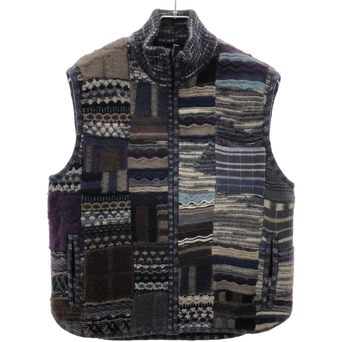 Missoni Mohair Blend Reversible Patchwork Knit Ve… - image 1