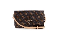 GUESS Noelle logo faux-leather small women's phone crossbody wallet bag - Brown