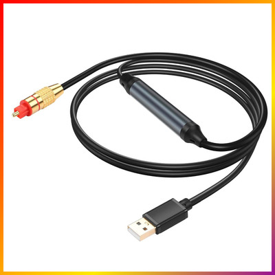 USB zu Optischem Audioadapter 2m SPDIF Kabel für Computer Laptop Converter